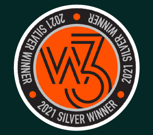 Image of text reads: w3 2021 Silver Winner